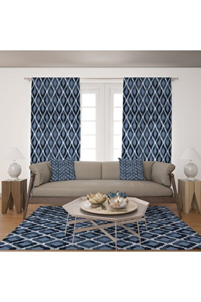 EVSEHOMES Evsehome Blue Diamond Σαλόνι Κουρτίνα Παπλωματοθήκη με Δώρο