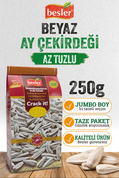 Besler Beyaz Ay Çekirdeği Jumbo 250 Gr. Az Tuzlu.