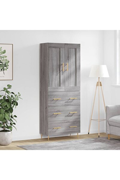 Concept Dulap înalt, gri sonoma, 69,5x34x180 cm, lemn compozit
