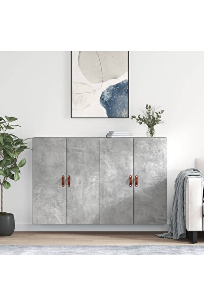 Concept Dulap cu montaj pe perete, 2 buc, gri beton, 69,5x34x90 cm