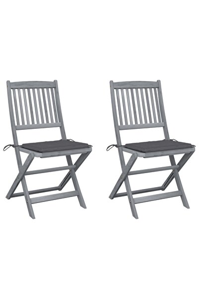 Concept Outdoor folding chairs with cushions, 2 pcs., solid acacia wood
