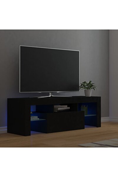 Concept Comodă TV cu lumini LED, negru, 120x35x40 cm