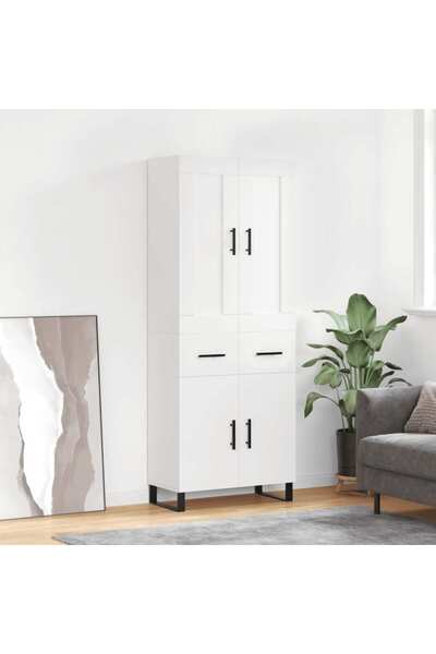 Concept Dulap înalt, alb, 69,5x34x180 cm, lemn compozit