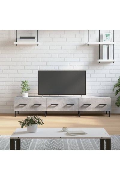 Concept Comodă TV, gri beton, 150x36x30 cm, lemn prelucrat