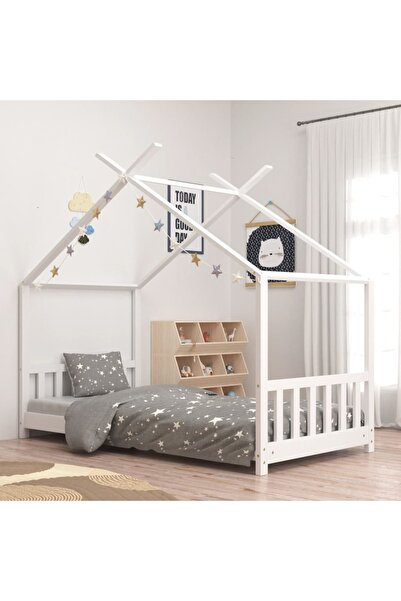 Concept Cadru de pat pentru copii, alb, 70 x 140 cm, lemn masiv de pin