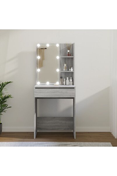 Concept Masă de toaletă cu LED, gri sonoma, 60x40x140 cm