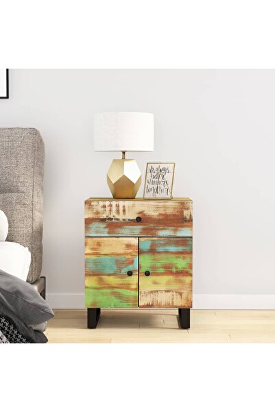 Concept Noptieră, 50x33x60 cm, lemn masiv reciclat și lemn prelucrat