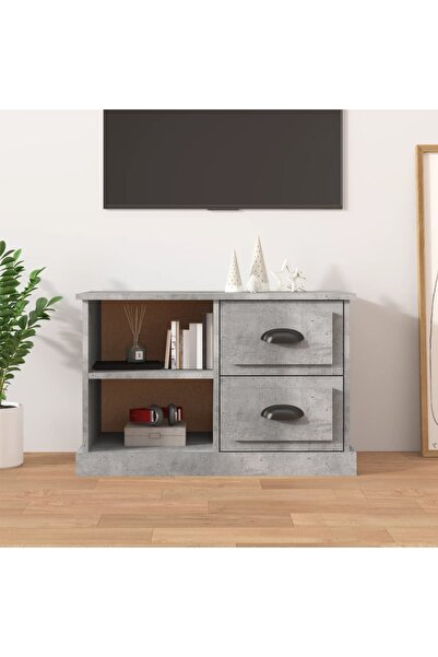 Concept Comodă TV, gri beton, 73x35,5x47,5 cm, lemn prelucrat