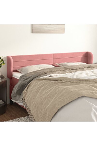 Concept Tăblie de pat cu aripioare roz 163x23x78/88 cm catifea