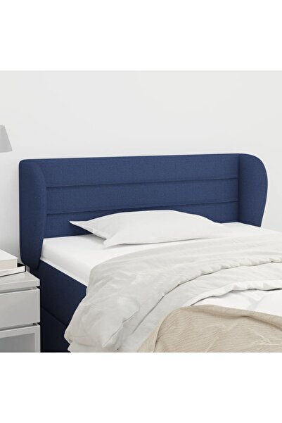 Concept Tăblie de pat cu aripioare, albastru, 103x23x78/88 cm textil