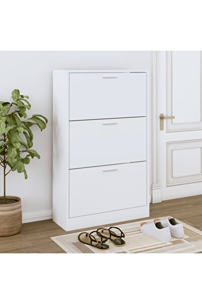 Concept Pantofar, alb, 63x24x103 cm, lemn compozit