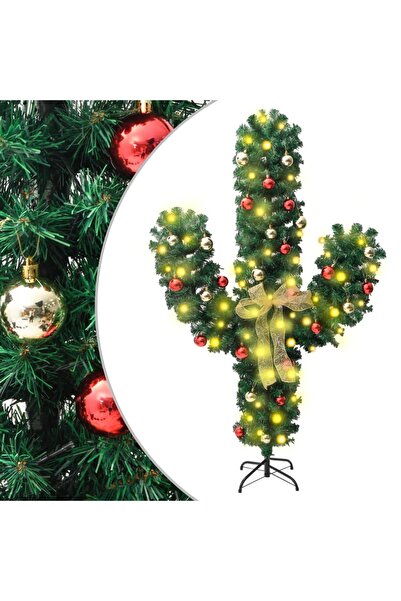 Concept Cactus de Crăciun cu suport și LED, verde, 180 cm, PVC