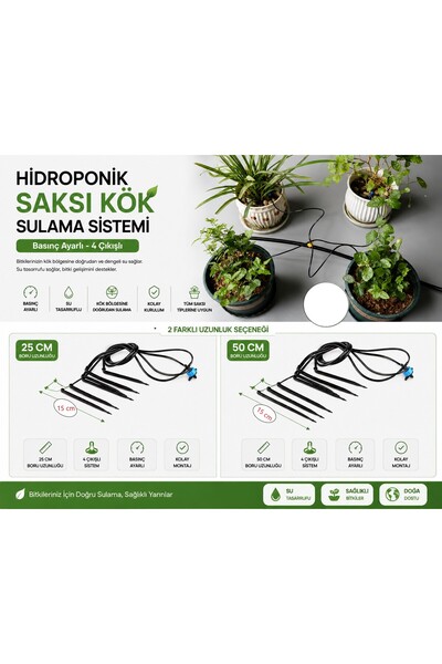 MGF PLAST 10 Takım (40 Saksı) / (25cm Boru Uzunluk) / Hazır Saksı Damla Sulam...