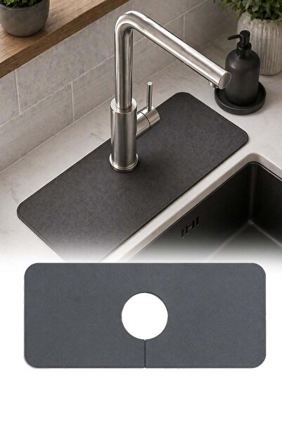 omilife Su Emici Lavabo Kenar Matı 38x14 cm Musluk Altı Kurulama Pedi Kaymaz ...