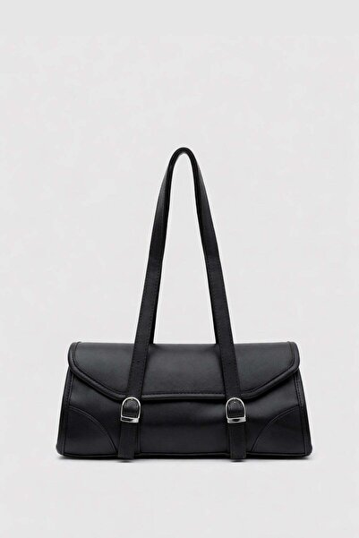 Shule Bags Calvino Vintage Baget Çanta Siyah