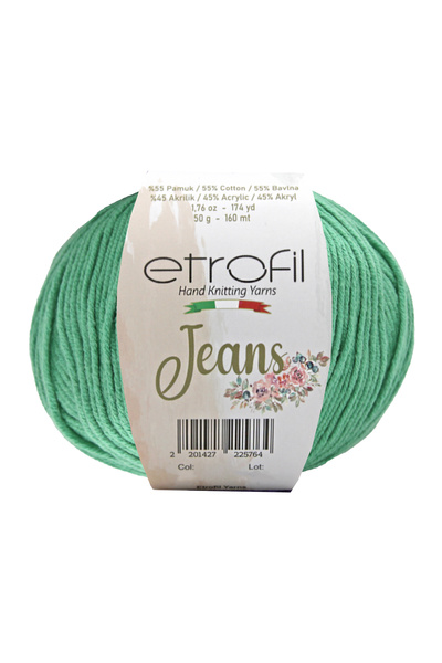 Etrofil Fir de tricotat din denim mentă 55% bumbac 45% acril 50g 160m (055)