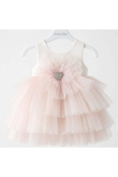 Miss Hely Girls Kids KIZ BEBEK 2854 ÖNÜ KALP DETAY ABİYE GKMH0017