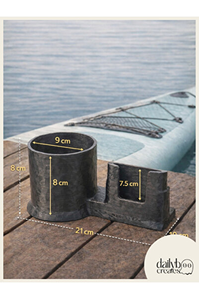 Dailyboo Creates SUP Board Telefon Termos Tutucu Paddle Board Kano Aksesuar 3D Baskı Lastik Bağlantılı-Siyah