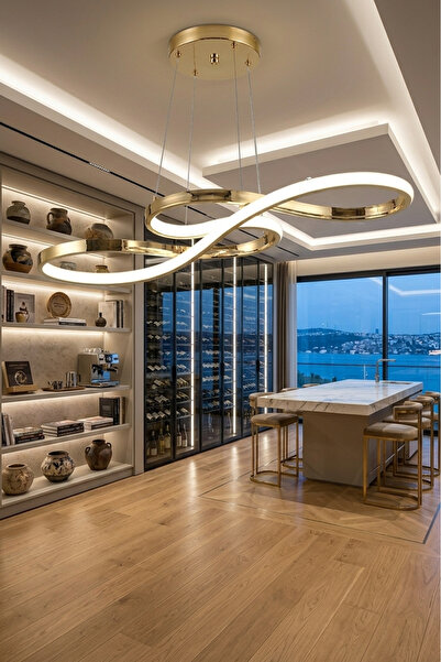 Lzy Avize Store Sonsuzluk Serisi Sanatsal Kıvrımlı Eskitme LED Sarkıt Avize -...