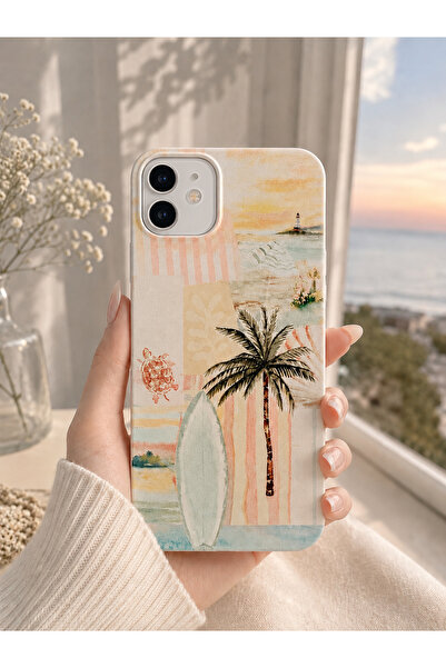 OVADA İphone 11 Uyumlu Yaz Temalı Kadife Silikon Kılıf