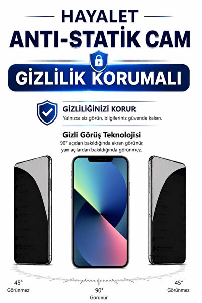 3GEN CASE واقي شاشة زجاجي للخصوصية متوافق مع iPhone 13 / 14 / 13 Pro، زجاج مق...