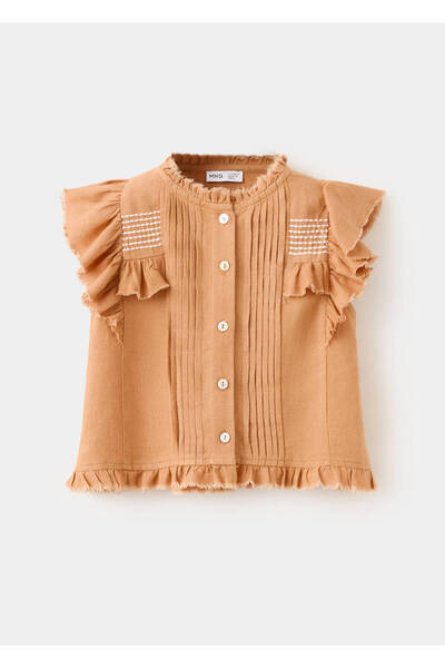 MANGO Baby Püskül detaylı keten bluz