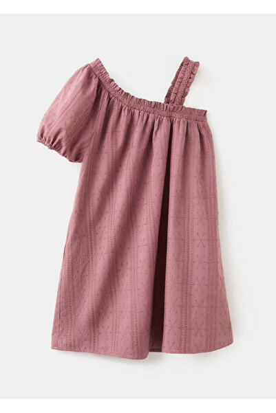 MANGO Kids İşlemeli asimetrik elbise