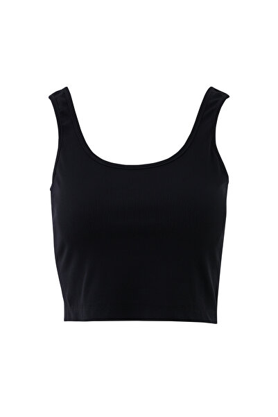 kı.we Basıc Askılı Siyah Crop Top