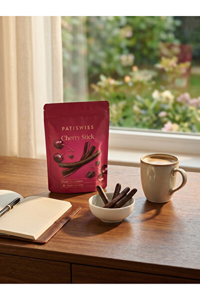 Patiswiss Bitter Çikolatalı Vişne Çubukları, 80G