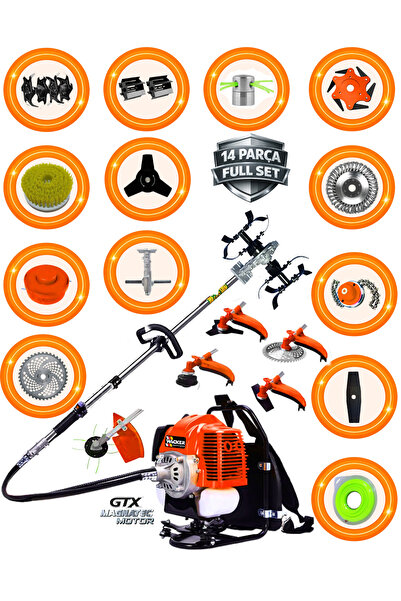 Wacker Pro Alman F801 Panzer Seri 10 In 1 Set Sırt Tipi Tırpan Toprak Eşeleme...