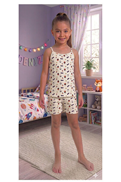 elmas kids Set boxer pentru fete din bumbac alb cu model de înghețată