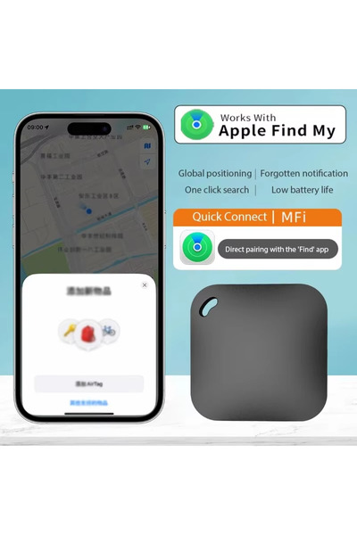 Choice جهاز تعقب GPS ذكي يعمل بتقنية البلوتوث باللون الأسود مع تطبيق Find My ...