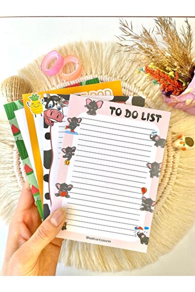 Aşktan Basım Hizmetleri Aşktan Basım 4lü Note Pad To Do List Bloknot 10x14 cm