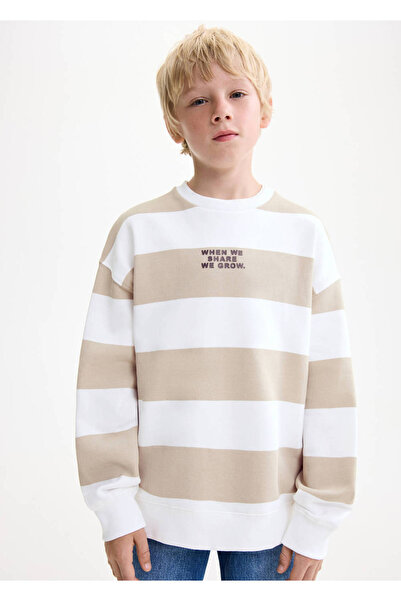 MANGO Kids Hanorac din bumbac cu dungi