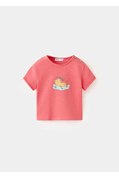 MANGO Baby Kayık desenli pamuklu tişört