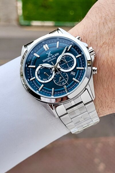 Daniel Klein Dial Blue Band Silver Color 44 mm Gift Boxed Internal Indicators...