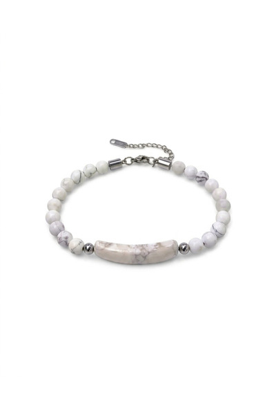 Men's Havlit Natural Stone Steel Bracelet - Adjustable 21 cm
