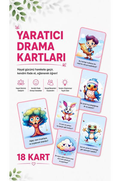 Yogatoon Kids World بطاقات الدراما الإبداعية والتعبير للأطفال - مجموعة تعليمي...