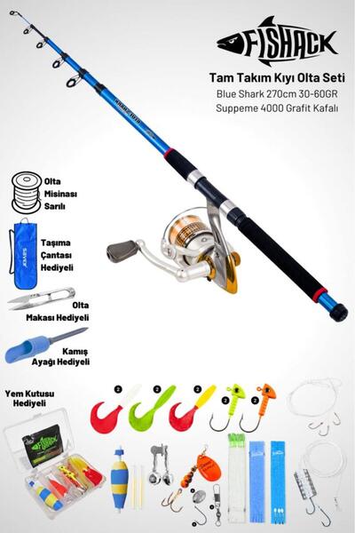 Fishack Tam Takım Kıyı Olta Seti - 270cm Kamış 30-60GR / 4000'lik Suppeme Olt...
