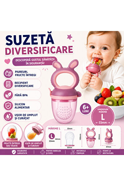 SMARTECH Suzeta pentru diversificarea hranei, pentru fructe si legume, silico...