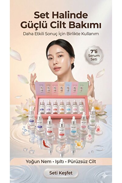 QRFORTE 7 Days Serum Seti - 7 Farklı Serum 7 Özel Etki 30 Günlük Kullanım 7*20ml