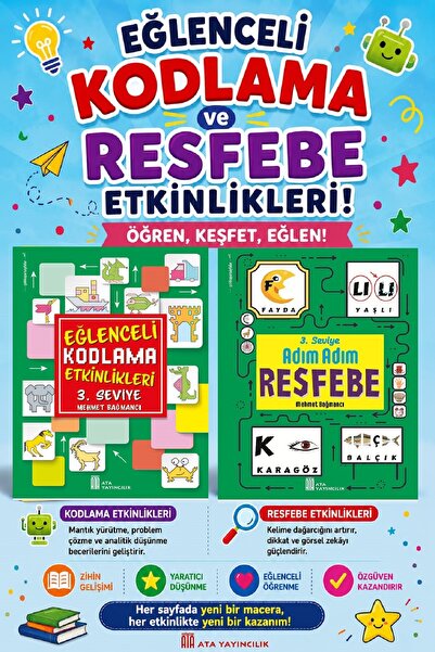 Ata Yayıncılık مجموعة أنشطة الترميز والرسم على المستوى الثالث