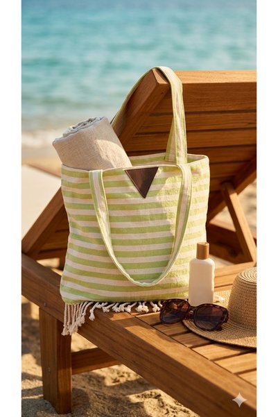 bohemian buldan Organic Cotton Peshtemal Bag Beach Bag