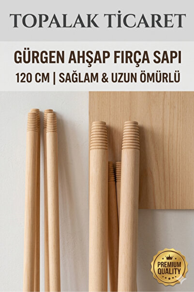 TOPALAKTİCARET Sapsan Gürgen Ağaç Çekpas Sap Vidalı Sap Fırça Faraş Süpürge Ç...