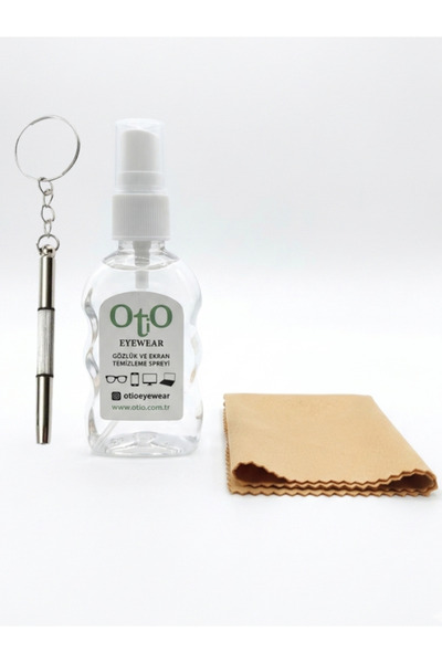 Glasses Care Set, 30 Ml Cleaning Spray 15x18 cm Microfiber Cloth 3-Head Mini Screwdriver