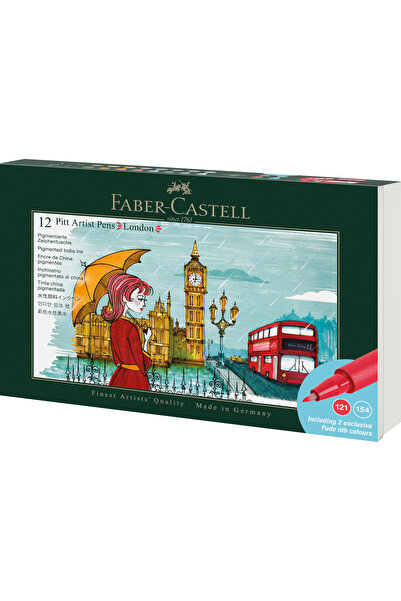 Faber Castell BOX OF 12 COLORS PITT ARTIST PEN CITIES LONDON FABER-CASTELL