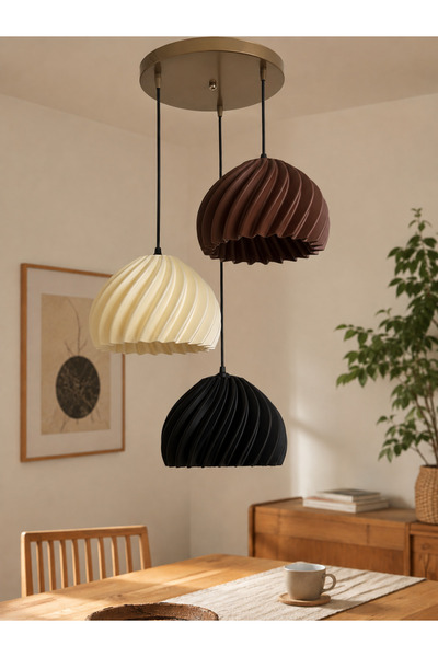 Limon 3D Desing Velora 3'lü Modern Sarkıt Avize | Şık bohem tarz Salon ve Mut...