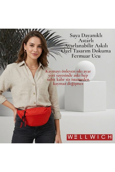wellwich Red Crossbody Bag-Black Red Mesh End- Waist Bag Sports Bag Ultra Light Water Resistant