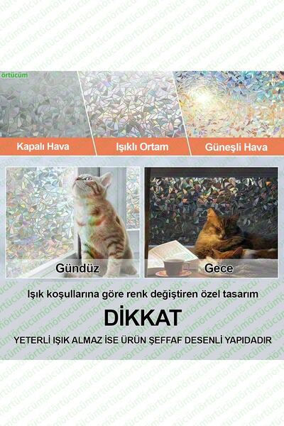 Örtücüm Renk Değiştiren Statik Yapışkansız Buzlu Cam Folyosu Gökkuşağı Dekoratif Cam Filmi Ev Ofis Duşakabin Kaplama
