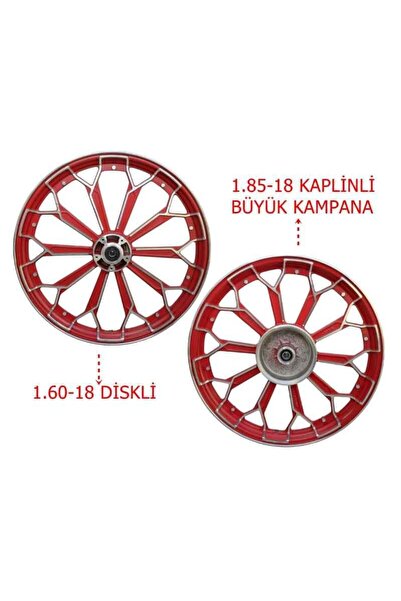 SEVGENT 125Cg Ön-Arka Jant Örümcek Kırmızı